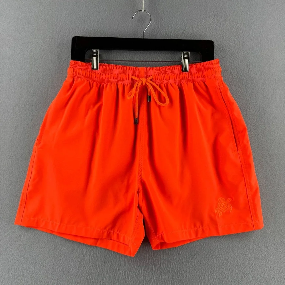 Vintage Vilebrequin Shorts Mens XL Orange Water Reactive Magic Turtles Trunks
